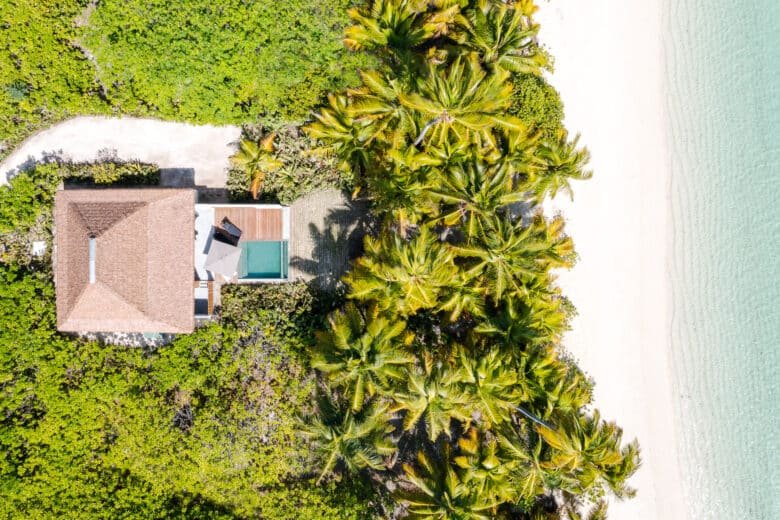 aerial beach villa alphonse island Seychelles